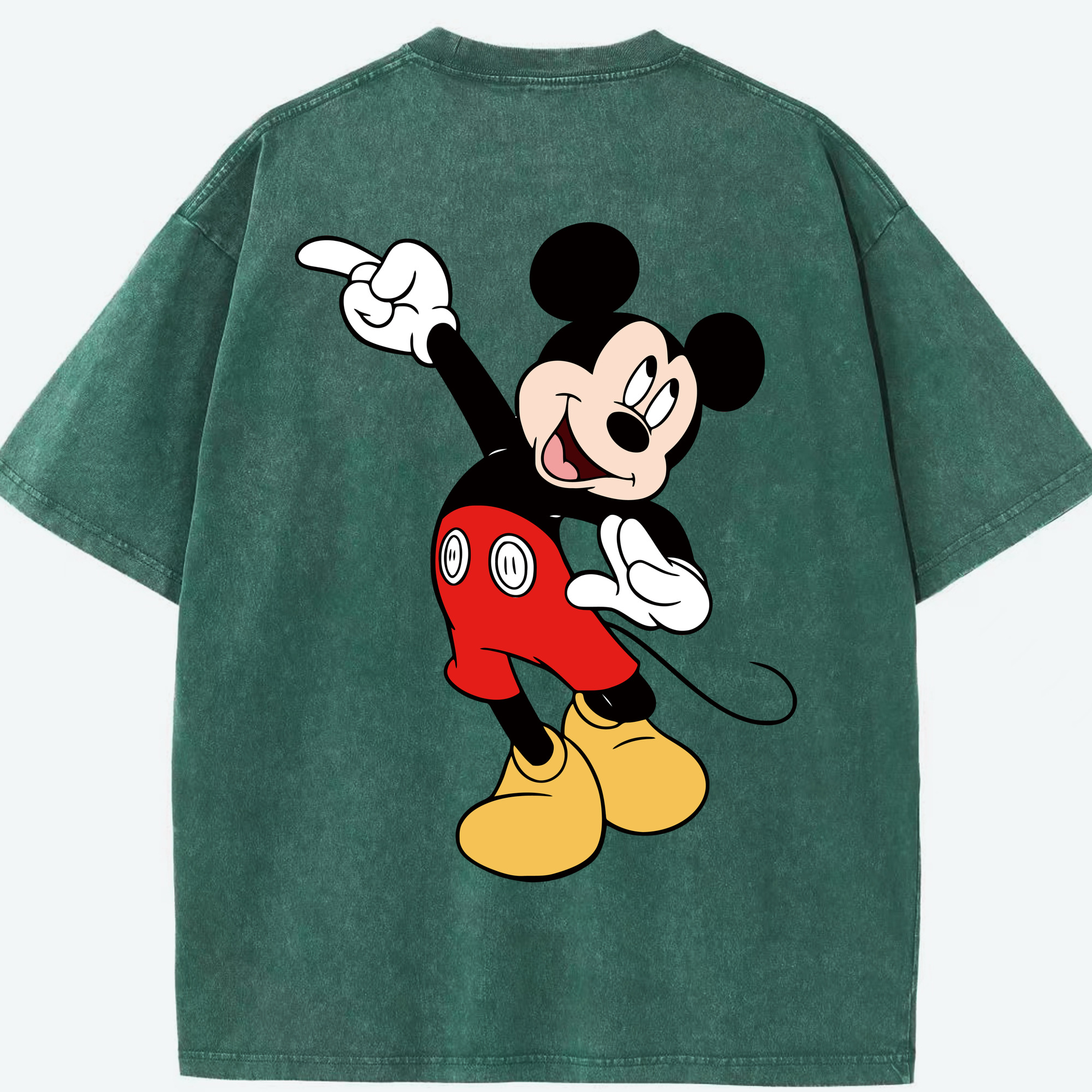 （画像用） ミッキーマウス Mickey Mouse 綿100% ヴィンテージ風 半袖Tシャツ（背面プリント）